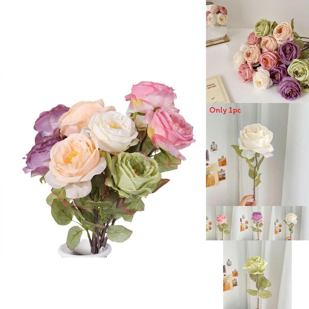 French Elegant Faux Silk Roses For Wedding Props Photography Home Styling