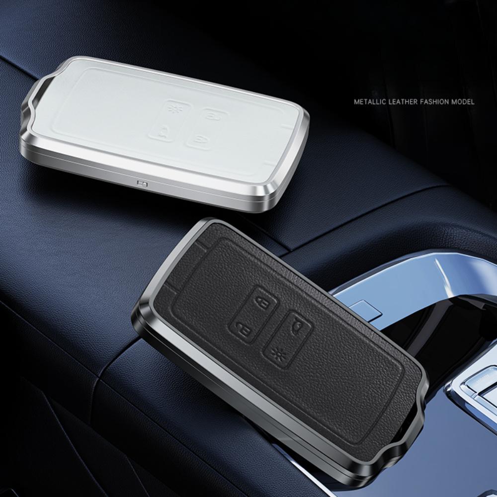 Alloy Leather Car Key Case Cover Shell For Renault Koleos Captur Megane Clio Scenic Talisman Arkana For Dacia Sandero Card Fob