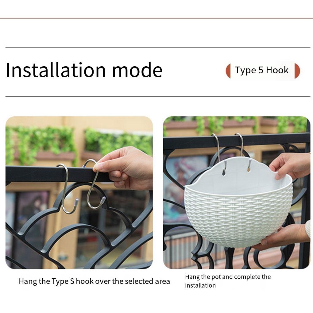 Flower Pot Wall Mounted Hanging Basket Planter Bucket Garden Vase Indoor Exquisite Outdoors Plastic for Ornaments