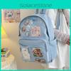 Backpack Student Simple With Transparent Compartments And Badges Pendant