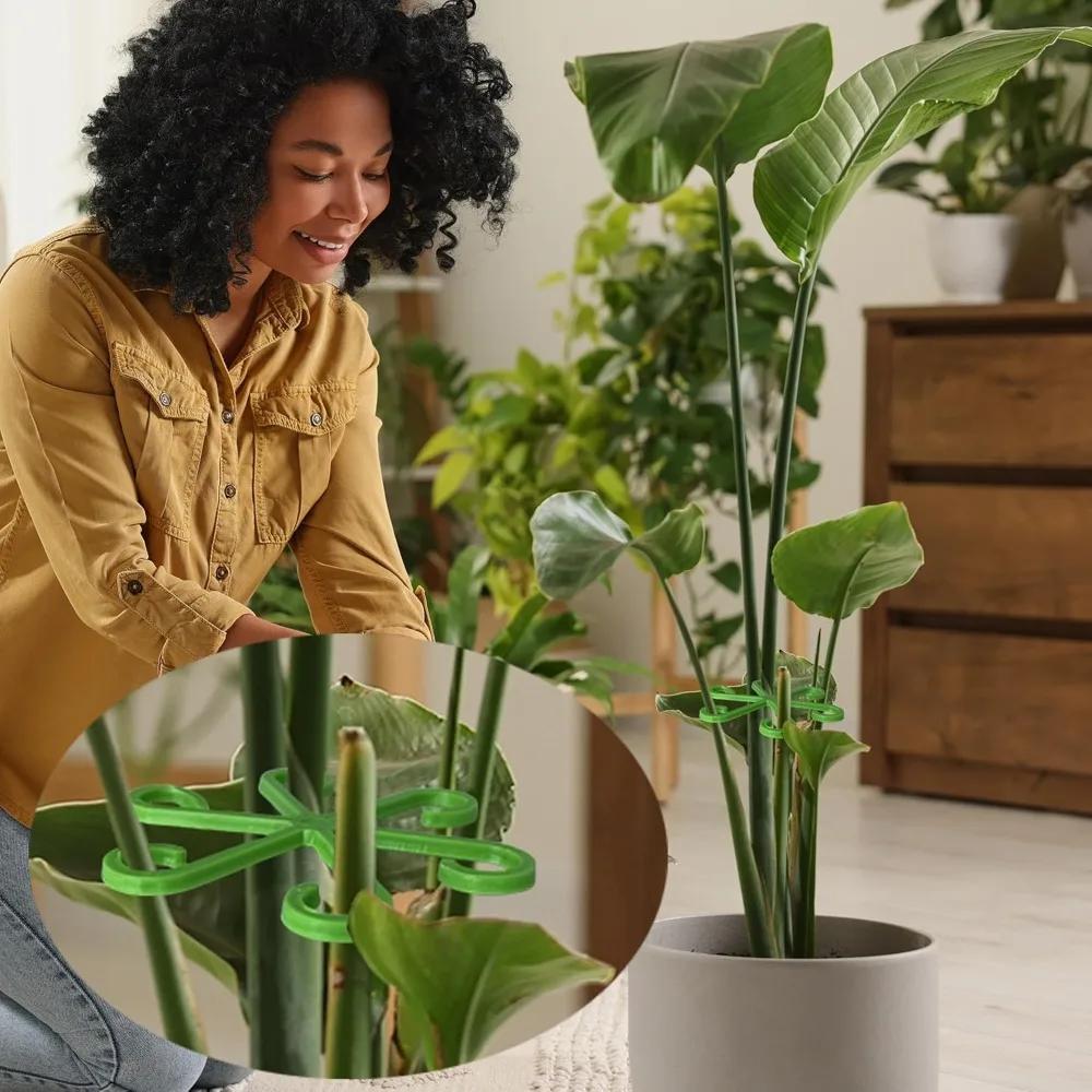 Flower Plant Stem Support Stakes Climbing Houseplant Stand Frame Plastic Garden No Stake Trellis Indoor Plant Holder Rack Hoops