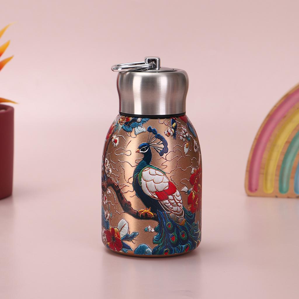 316 Stainless Steel High-value Thermos Cup Guochao Portable Mini Little Fat Ding Creative Retro Painted Gift Water Cup