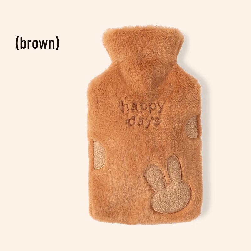 Lexueer Rubber Hot Water Bottle with Embroidered Cover