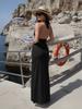 Women's Sexy Halter One Piece Swimsuit Wrap Half Skirt Beach Cover Up 2026 Holiday Chic High Cut Out Swimwear Two-piece Set K59