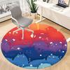 1PC Cats Night Colorful Office Round Area Rug, Mat Suitable For Office, Under Office Chairs Bedroom Living Room Home Decor, Room Deco