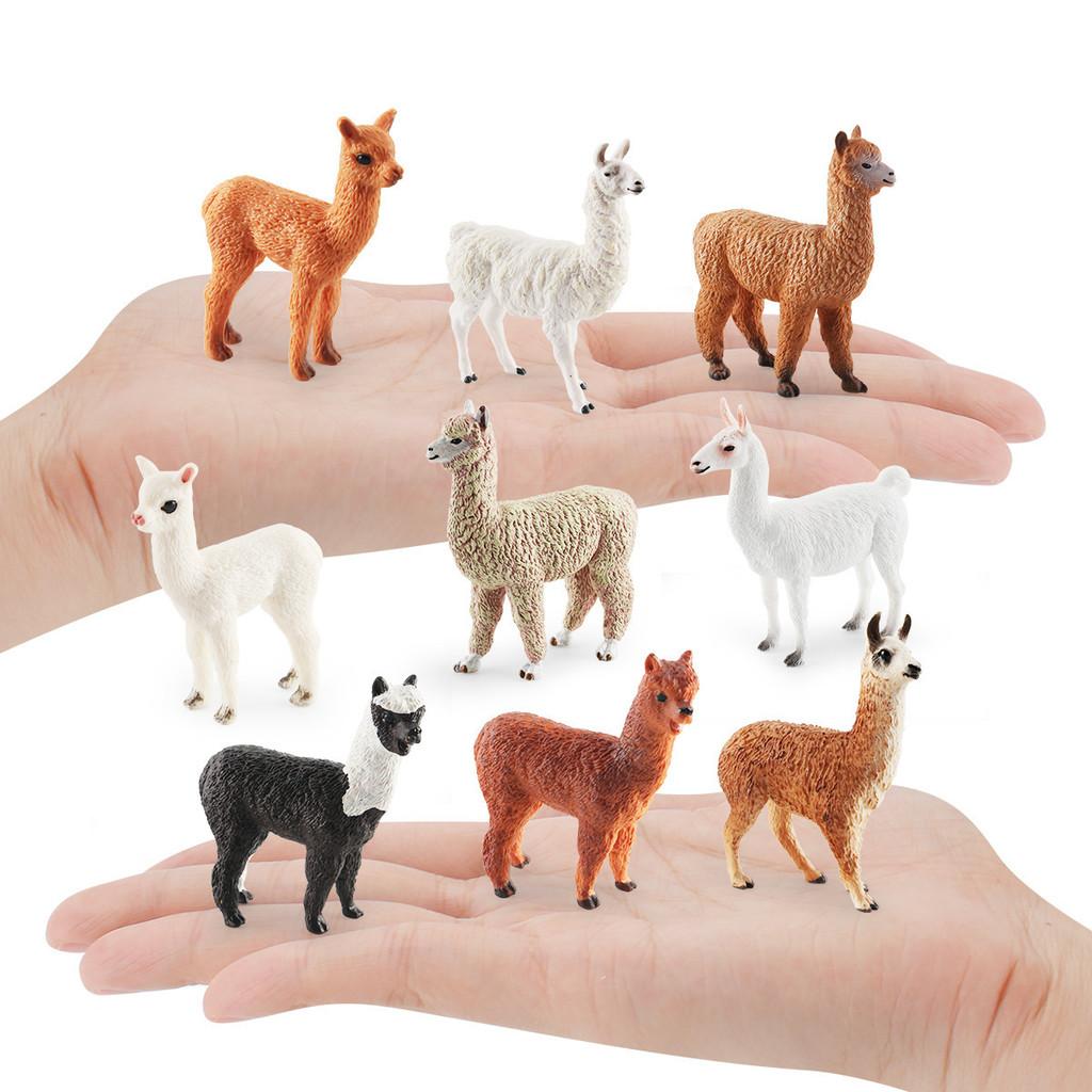 Realistic Miniature Alpaca Model Figurine Desktop Decor Perfect For Animal Lovers