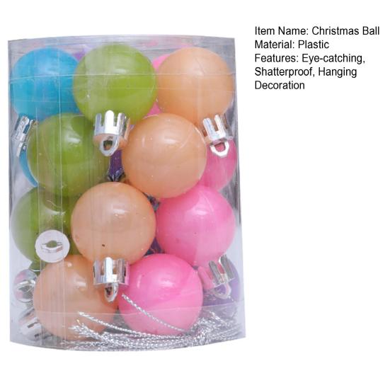 Christmas Ball Ornaments Colored Xmas Tree Hanging Balls Shatterproof Plastic Baubles for Holiday Party Decoration