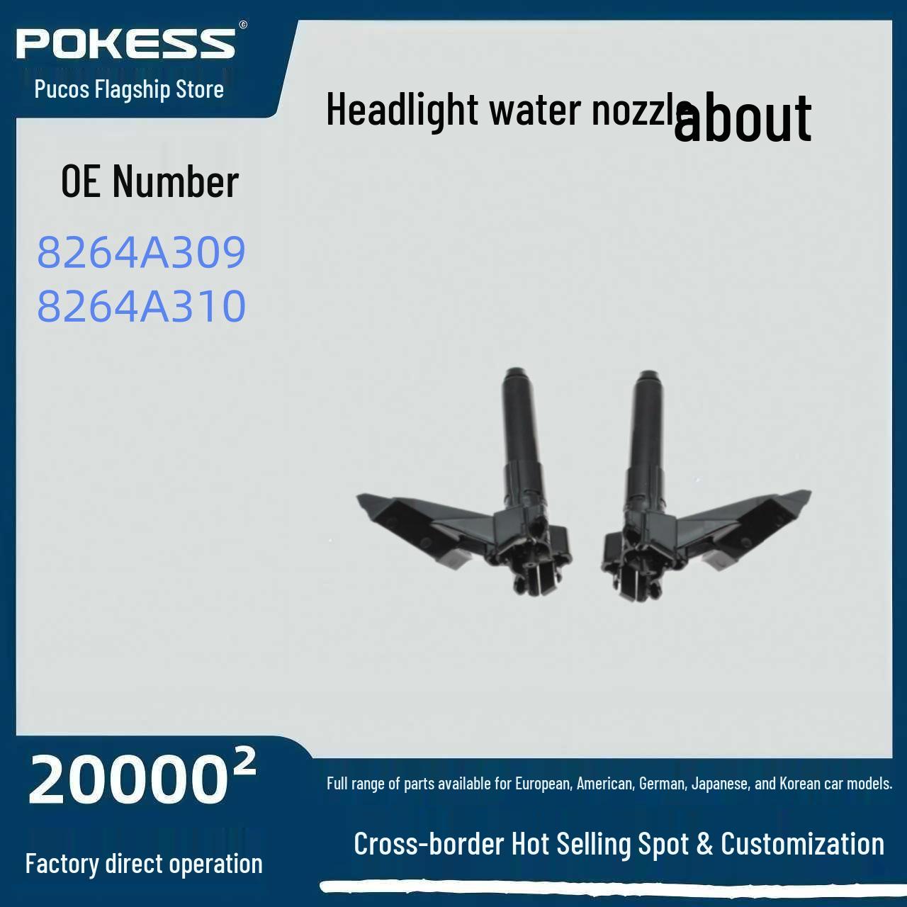 Automotive Parts Compatible with Ford Headlight Washer Nozzle Left/Right 8264a309 8264a310 Headlight Washer Nozzle Right