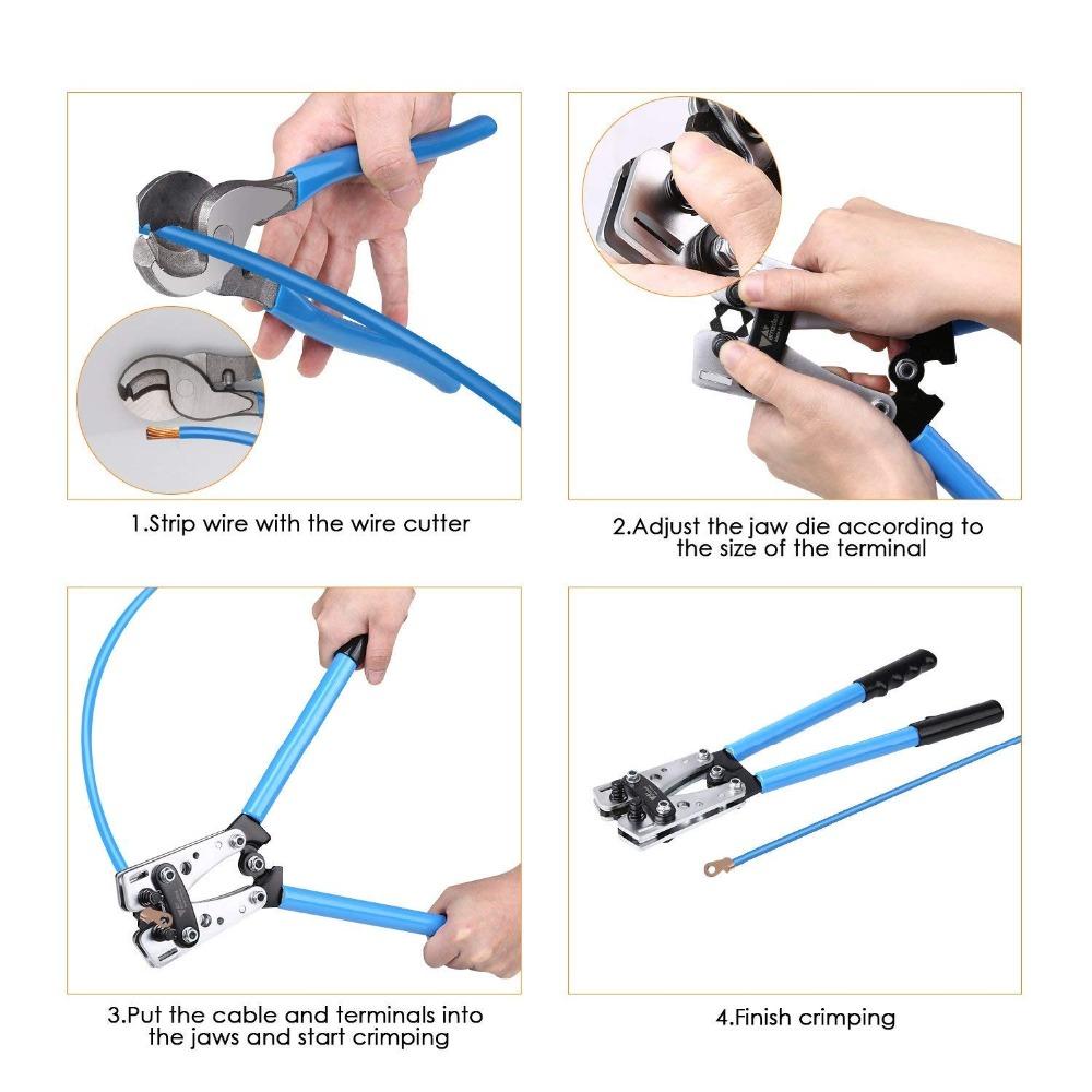 HX-50B Cable Crimping Tool Terminals Crimper Plier Car Auto Copper Ring Terminal Wire Crimp Terminals Soldered Connectors Kit
