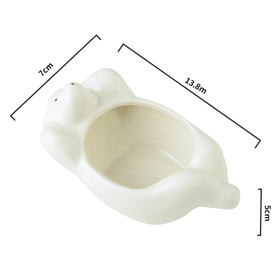 1PC ceramic pigment dish, pigment container, creative polar bear painting pigment dish