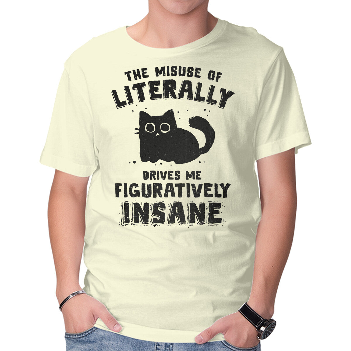 Unisex Crew Neck T-Shirt Figuratively Insane Graphic Short Sleeve Casual Tee XS