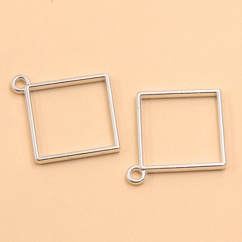 White K Alloy DIY Jewelry: Moon, Round & Heart Hollow Pendants (17 Styles)