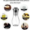 200ML Oil Sprayer for Cooking with Funnel Oil Spray Bottle Stainless Steel Oil Dispenser Glass Bottle for Cooking