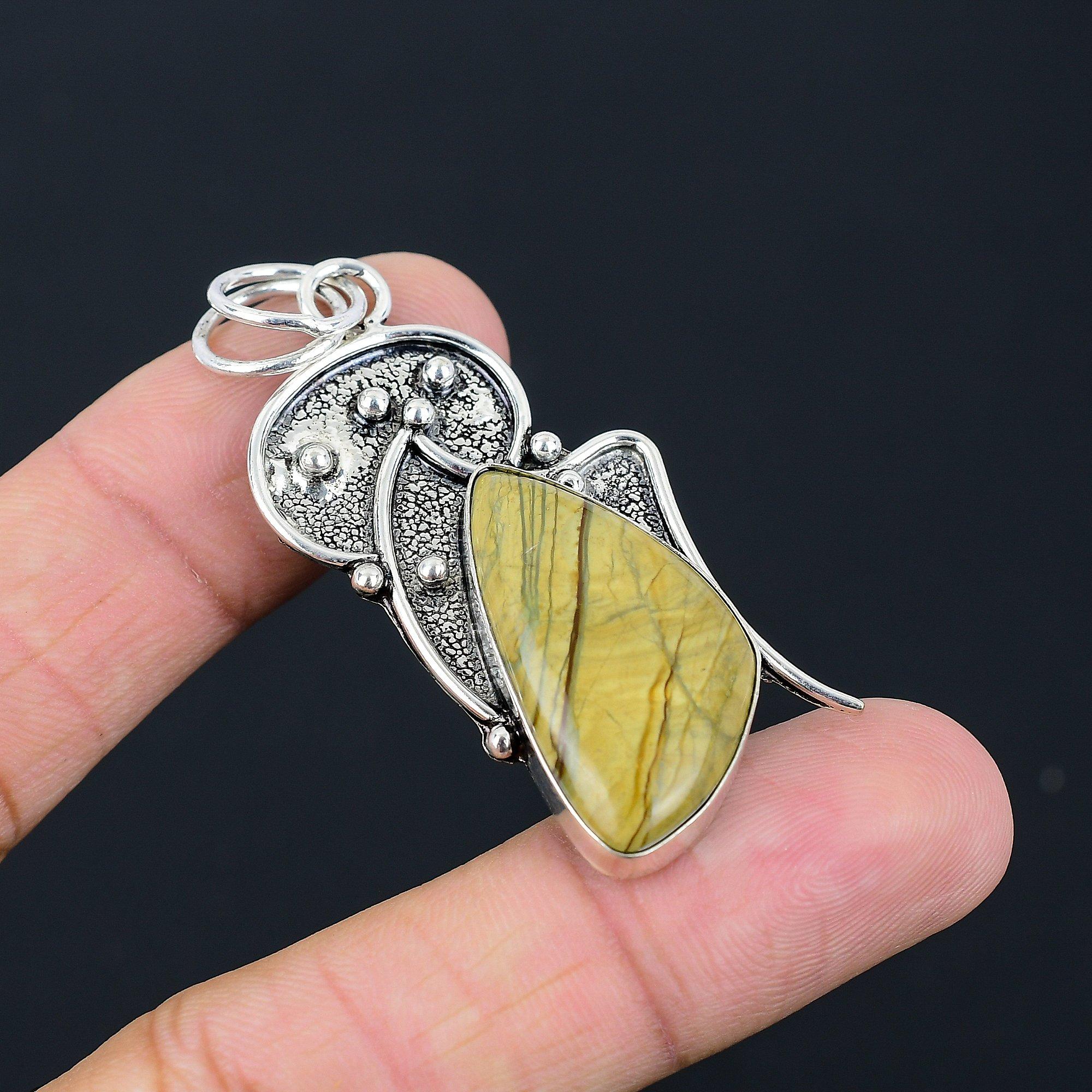 Daughters Day Sale Sterling Silver Natural Polychrome Jasper New Pendant Jewelry