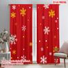 2pcs,2D Plane Printing Curtain Fabric Santa Claus Snowflakes 100% Polyester (without Rod) Gifts Perfect for Bedroom, Living