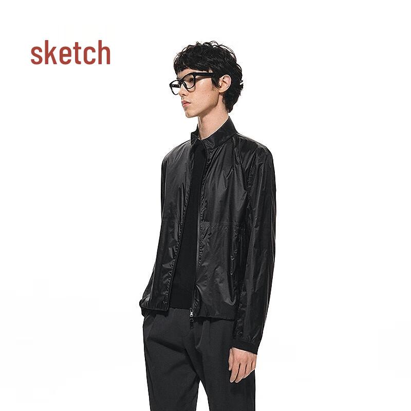 

CROQUIS Men s H-Shape Stand-Up Collar Short Nylon Jacket M