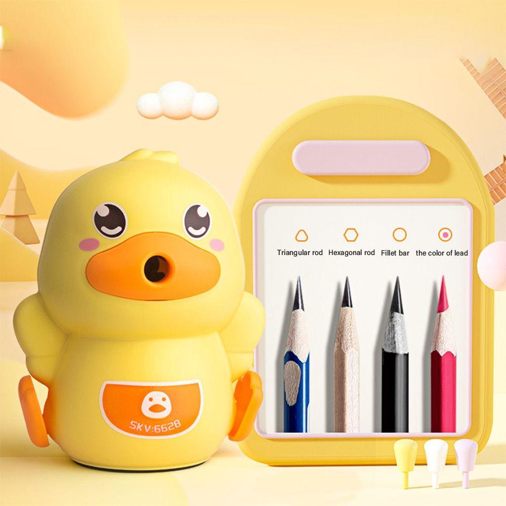 Anti Sticking Lead Pencil Sharpener Duck Shaped Hand-cranked Mechanical Tool Students