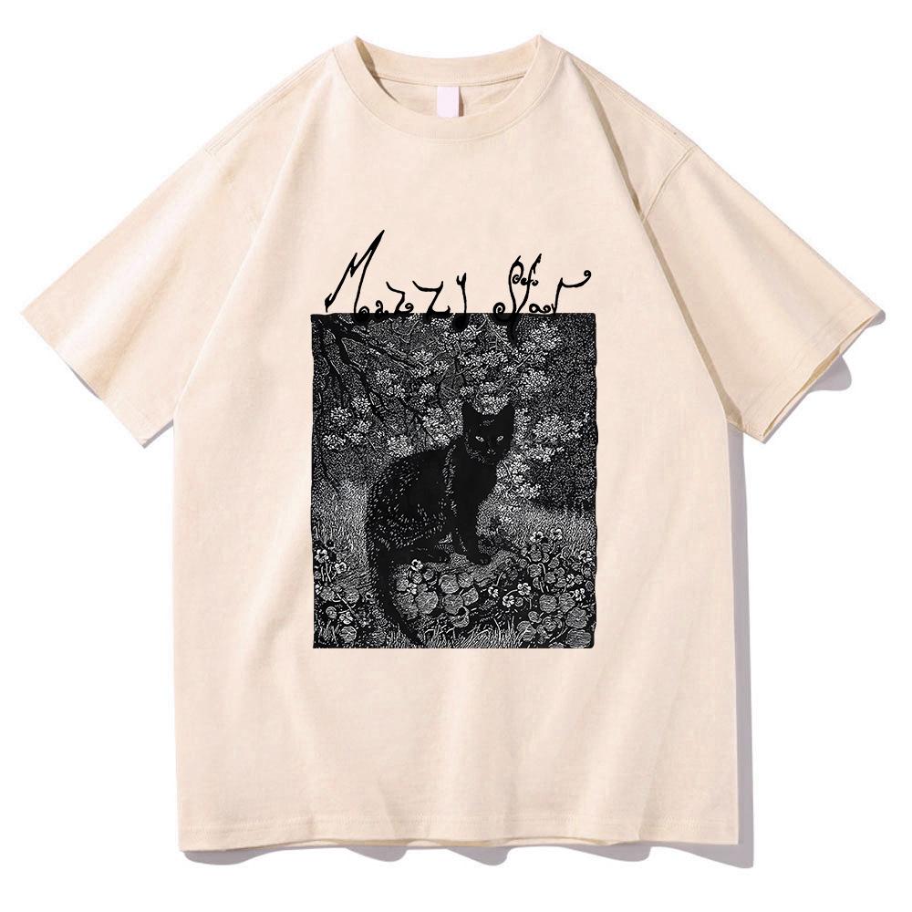 

Alternative Rock Band Mazzy Star T-shirt Cat Funny Cartoon Printing Tee-shirt Cotton Soft Short Sleeve Tshirts Summer O-neck Tee 4XL