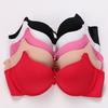 Fashion Sexy Solid Color Bra With Steel Ring Hanging Neck Front Buckle Gathered Beautiful Back Bra