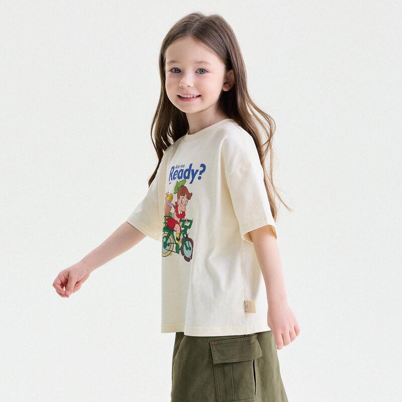 Yunerma Girls  Cartoon Print Cotton T-Shirt 100