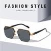 Men'S Fashion Classic Half Frame Sunglasses Neutral Fashion Square Premium Sunglasses Outdoor Driving Uv Protection Glasses