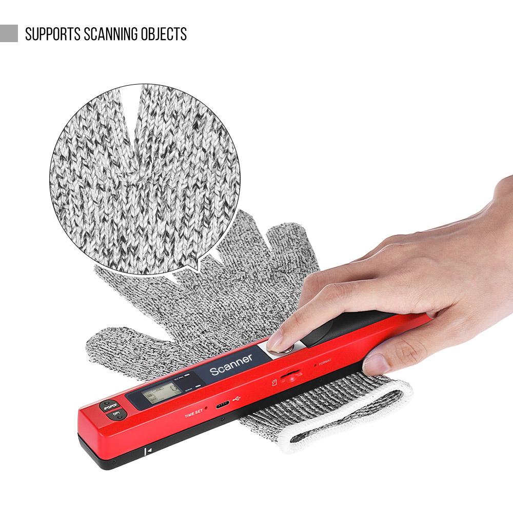 Taşınabilir El Tipi Kablosuz Tarayıcı A4 Boyutu 900 DPI JPG PDF Formatları LCD Ekran Koruyucu Çanta ve 8GB TF Kart ile