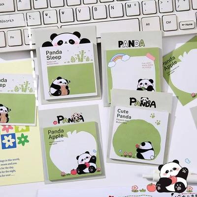 Kawai Stationery Panda Note Pad Cute and Beautiful Tearable Sticky Cartoon Notepad Simple Portable Ins Style Small Book Lovely
