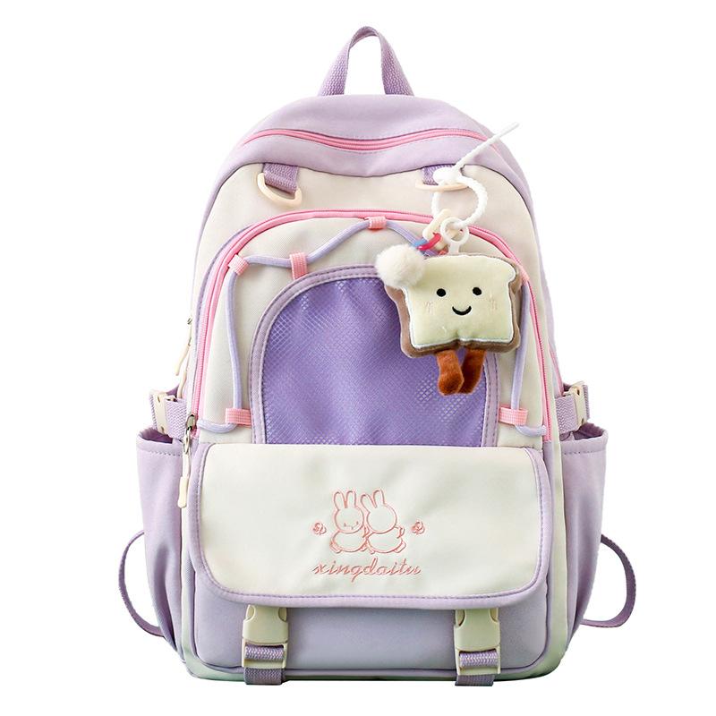Children's Schoolbags  Elementary School Students  Junior High School Girls  High School Students Splicing Backpacks