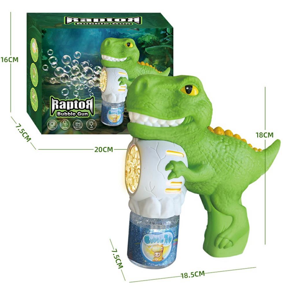333-28 Bubble Machine Toy Dinosaur Shaped Electric Handheld Automatic Bubble Blower with Colorful Lights for Kids