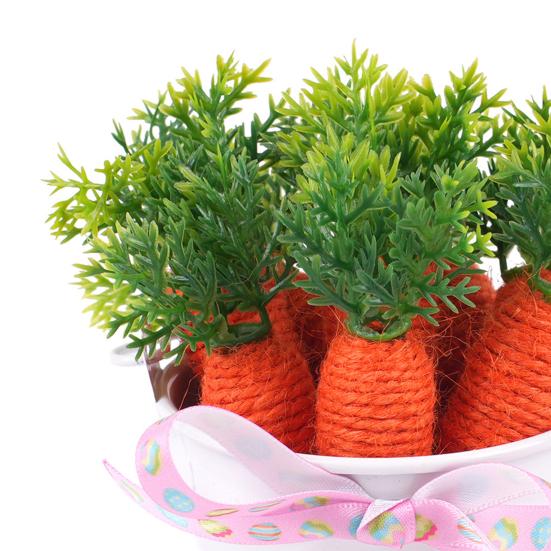 Mini påskfestdekoration Miniatyrjärnhinkprydnad med skumägg/morötter för vårfestpresenter DIY-hantverk