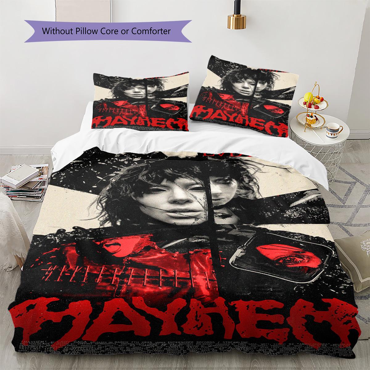 

LadyGaga Pattern Bedding Quilt Set Quilt Cover Pillowcase Home Decoration Birthday Gift (1 * duvet cover + 2 * pillowcase, without core) 135x200cm