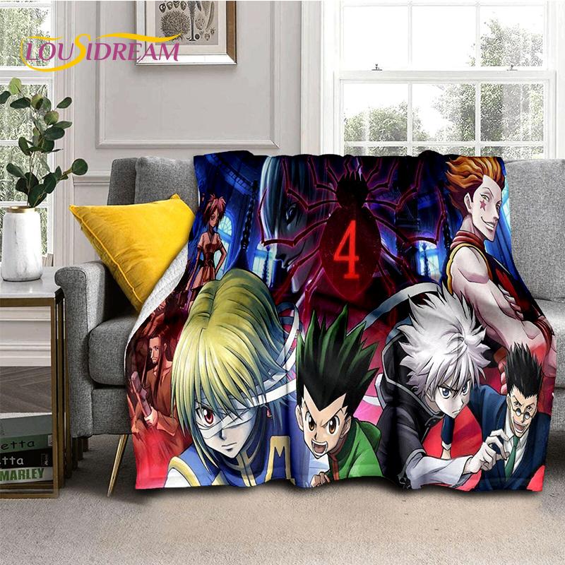 HxH Anime Hunter×Hunter Cartoon Soft Flannel Blanket for Beds Bedroom Sofa Picnic,Throw Blanket for Cover Outdoor Leisure Nap