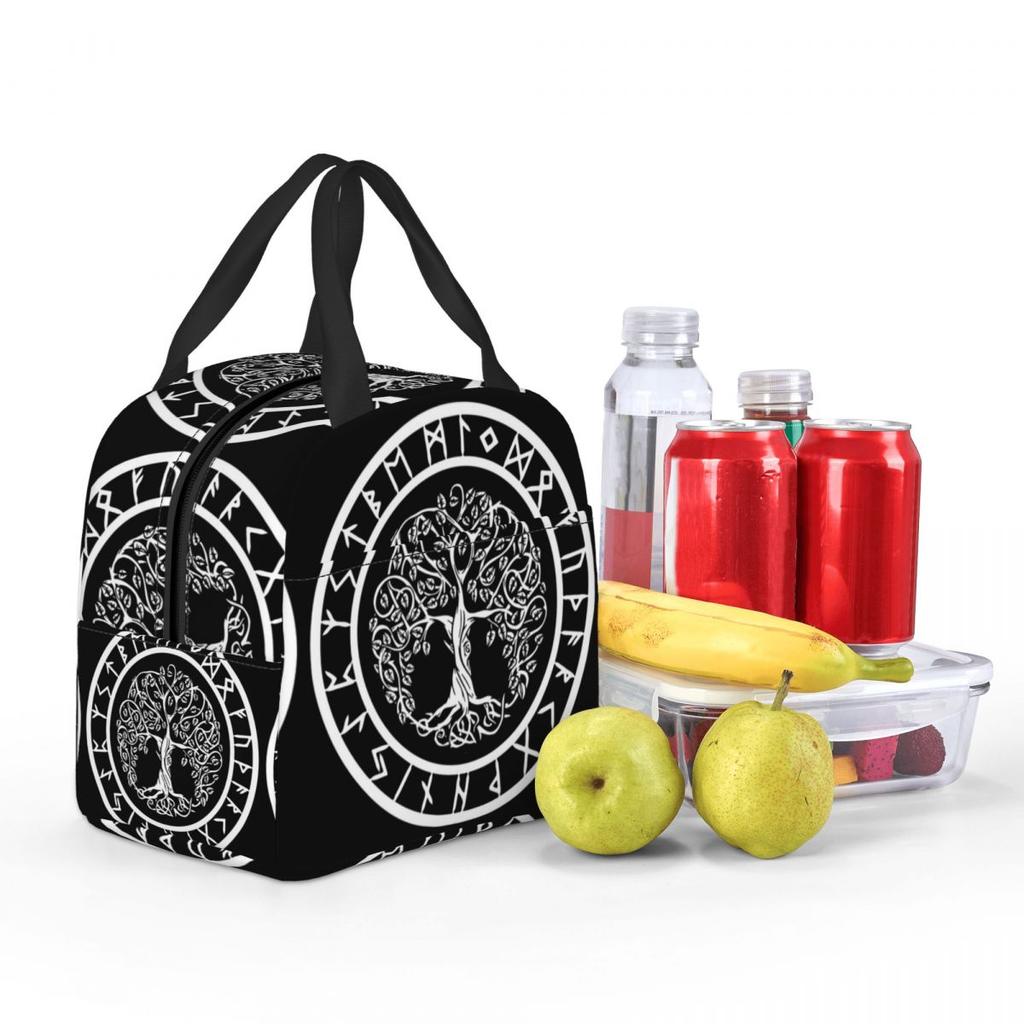 Nordic Viking Scandinavn Odin Symbol Insulated Lunch Bag for Women Kids Portable Food Boxes Thermal Lunch Box Tote