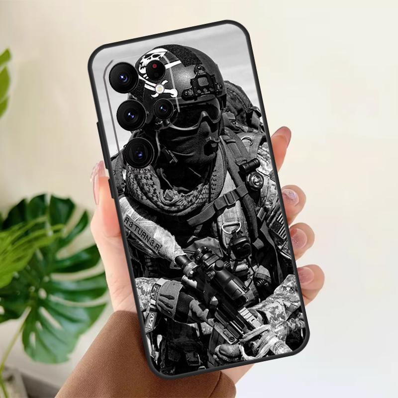 Military Army Special Forces Soft Case For Samsung Galaxy S21 S22 S23 S24 S25 Ultra S9 S10 Plus S20 FE S24 FE Phone Cover