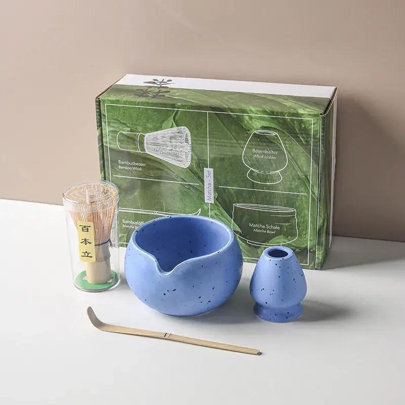 4/8PCS Handmade Home Easy Clean Matcha Tea Set Tool Stand Kit Bowl Whisk Scoop Gift Ceremony Traditional Japanese Accessories