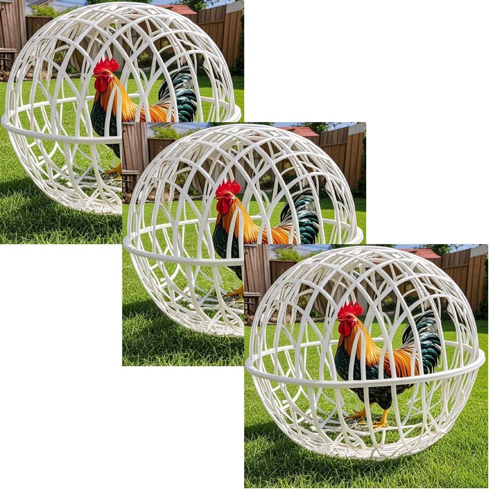 1/3/5PCS Walking Chicken Cage Outdoor Rollable Chicken Cage Removable Safety Cage  Free Range Can Roll and Walk To Feed