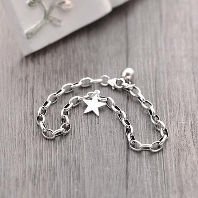 Bracelet & Jonc Vintage en Argent Sterling 925 Charme Perle Étoile pour Femmes Bijoux de Mariage Fête SL308