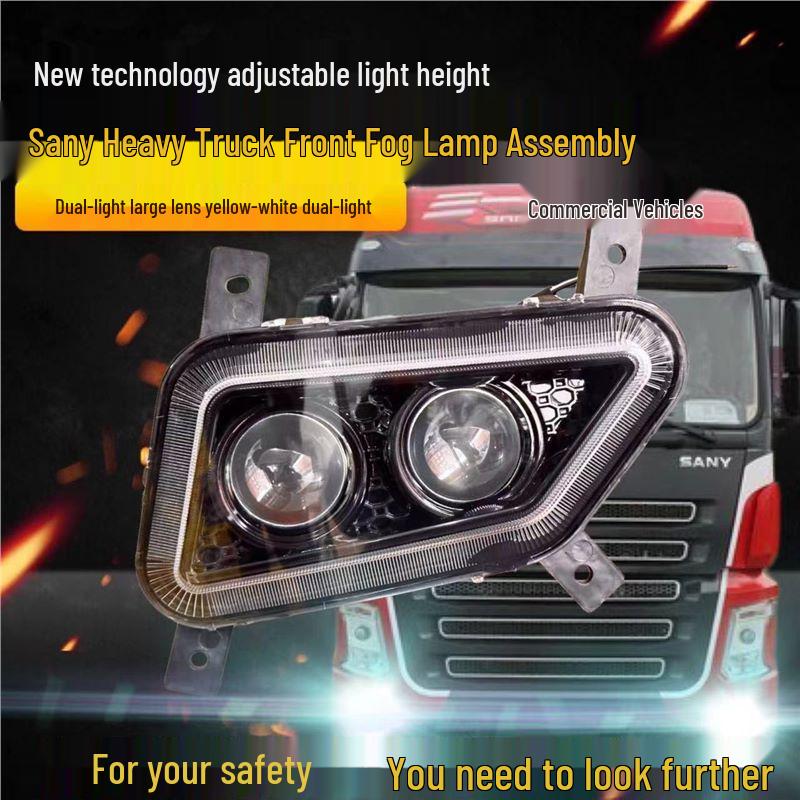 LED Front Fog Light Assembly for SANY Heavy Truck - Yinge 500, Junliang, Wangdao Models Driver s side left