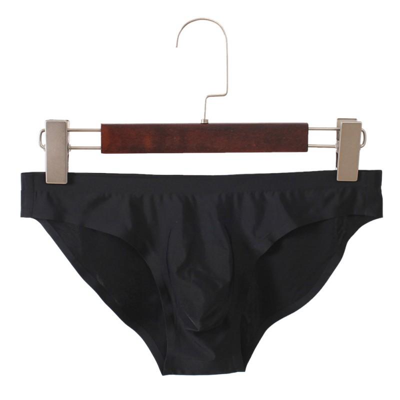 Men's Briefs Solid Color Low Waist Underpants Ultrathin Breathable Underwear