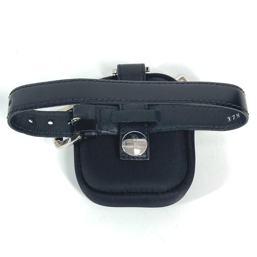 PRADA triangle logo plate Mini multi-pouch with belt Pouch Leather / Nylon Black