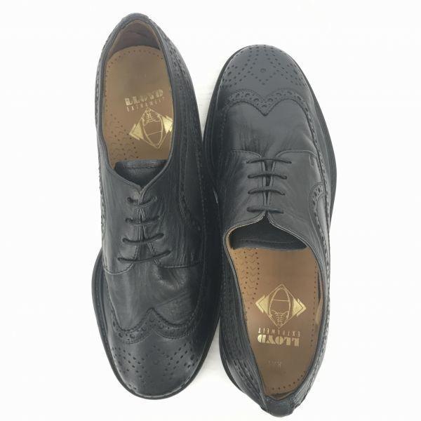 Lloyd Germany Heavy Leather Wingtip 25.0 Black Medallion Dress Shoes Business(USED)