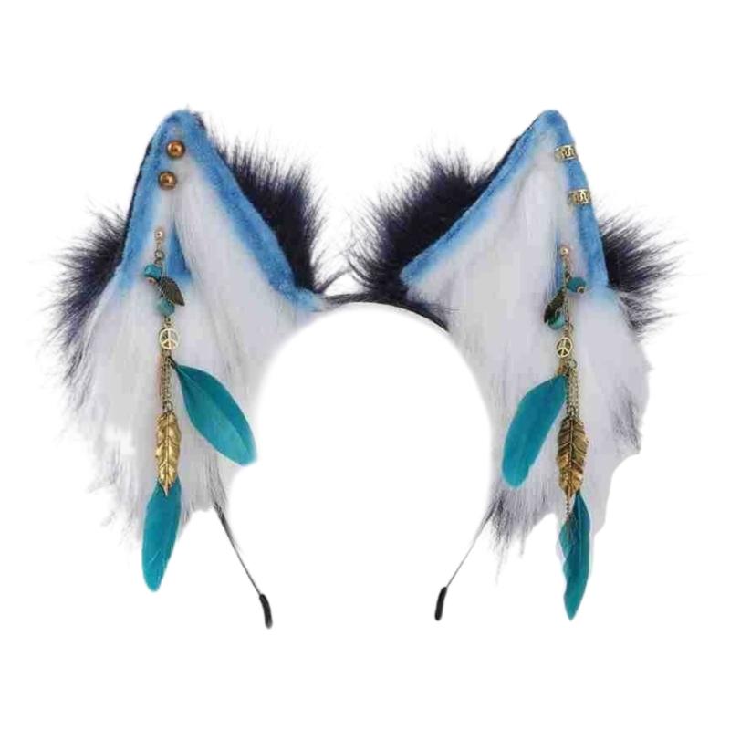 

Плюшева пов язка на голову з вушками кота Аніме пов язка на голову для maid Підлітки Етнічний стиль Обруч для волосся