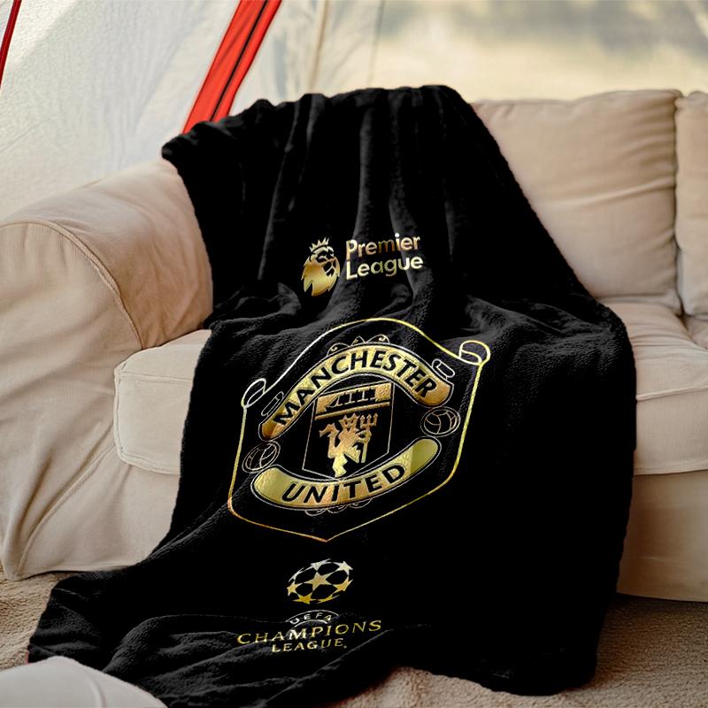 1pc Comfortable Home Print Throw Blanket, Manchester United Manchester City Blanket For Bed and Sofa Use, Special Present For Family