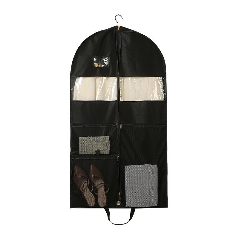 Portable Garment Bag Clothing Dust Cover Travel Garment Bag With Smooth Zipper Breathable Fabric Mesh Pockets For Men For Easy
