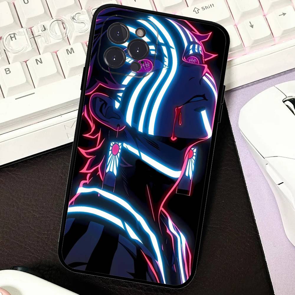 

Popular Anime Akaza D-Demon S-Slayer Black Soft Phone Case For IPhone 16 15 14 13 11 12 17 Pro Max Mini Plus For iPhone 16