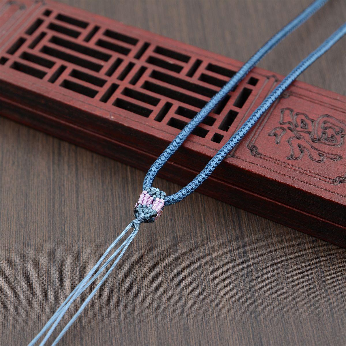 Adjustable Seiko Lotus Jade Pendant Necklace Rope for Men and Women