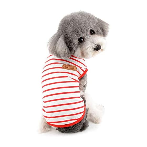 ZUNEA Dog T-Shirt, Small Dogs, Summer Tank Top, Soft, Vest, Shirt, Border Pattern, Pet, Dog, Cat Clothes, Stylish, Cute, Shirt, Cool, Dog Wear,