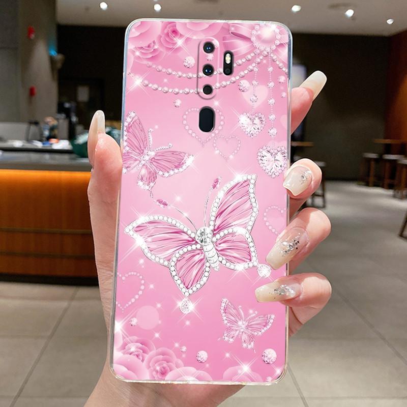 For OPPO A9 (2020) / A5 (2020) Casing Luxury Fashion Butterfly Flowers Clear Soft Silicone Back Cover Oppo A9 A5 2020 Phone Case