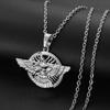 Anniyo Ashur Pendant Necklaces for Women Men Lama,Lamma,Winged Bull Lamassu is an Assyrian Protective Deity Jewelry #330806