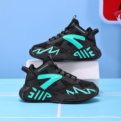 2025 basketbalschoenen tienerjongens lente kindersportschoenen hardlopen mesh ademend lichtgewicht veelzijdig hardloopschoenen